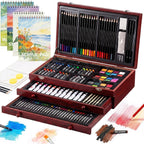 Large Deluxe Art Supply Set in Wooden Case