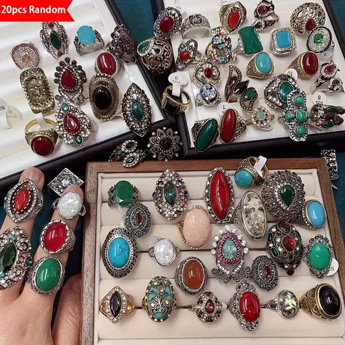 20-Piece Assorted Statement Fashion Ring Lot