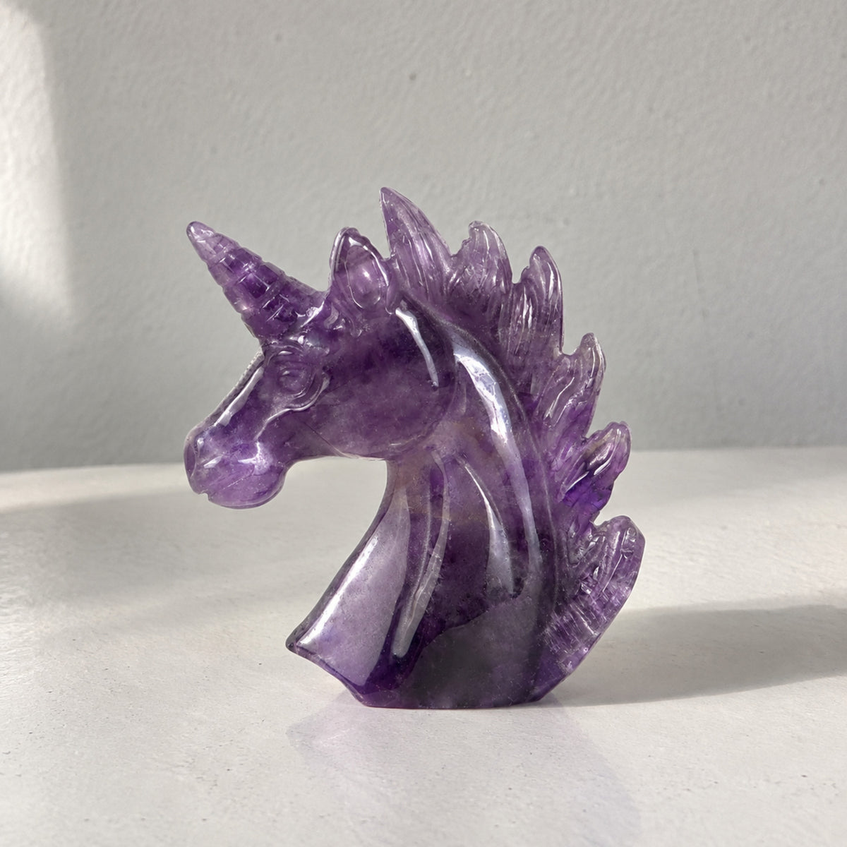 Hand Carved Amethyst Crystal Unicorn