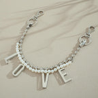 LOVE Heart & Cherry Double-Layer Bag Charm Keychain