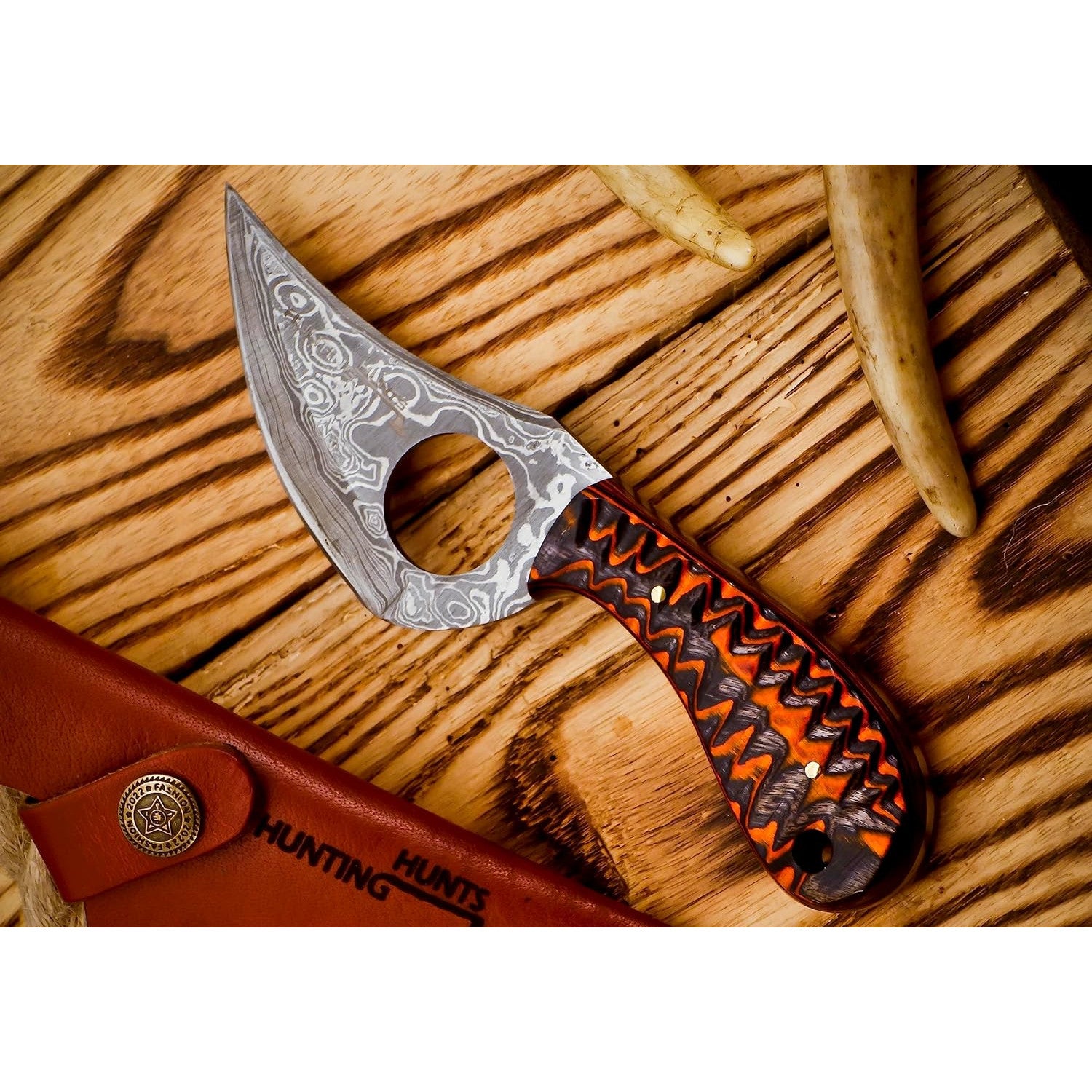 Damascus Survival Hunting Knife