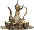 Vintage Brass Coffee Tea Set with Tray