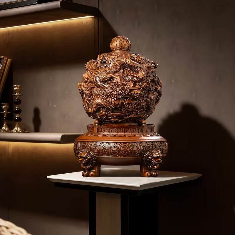 Nine Dragons Qiankun 360° Rotating Sculpture