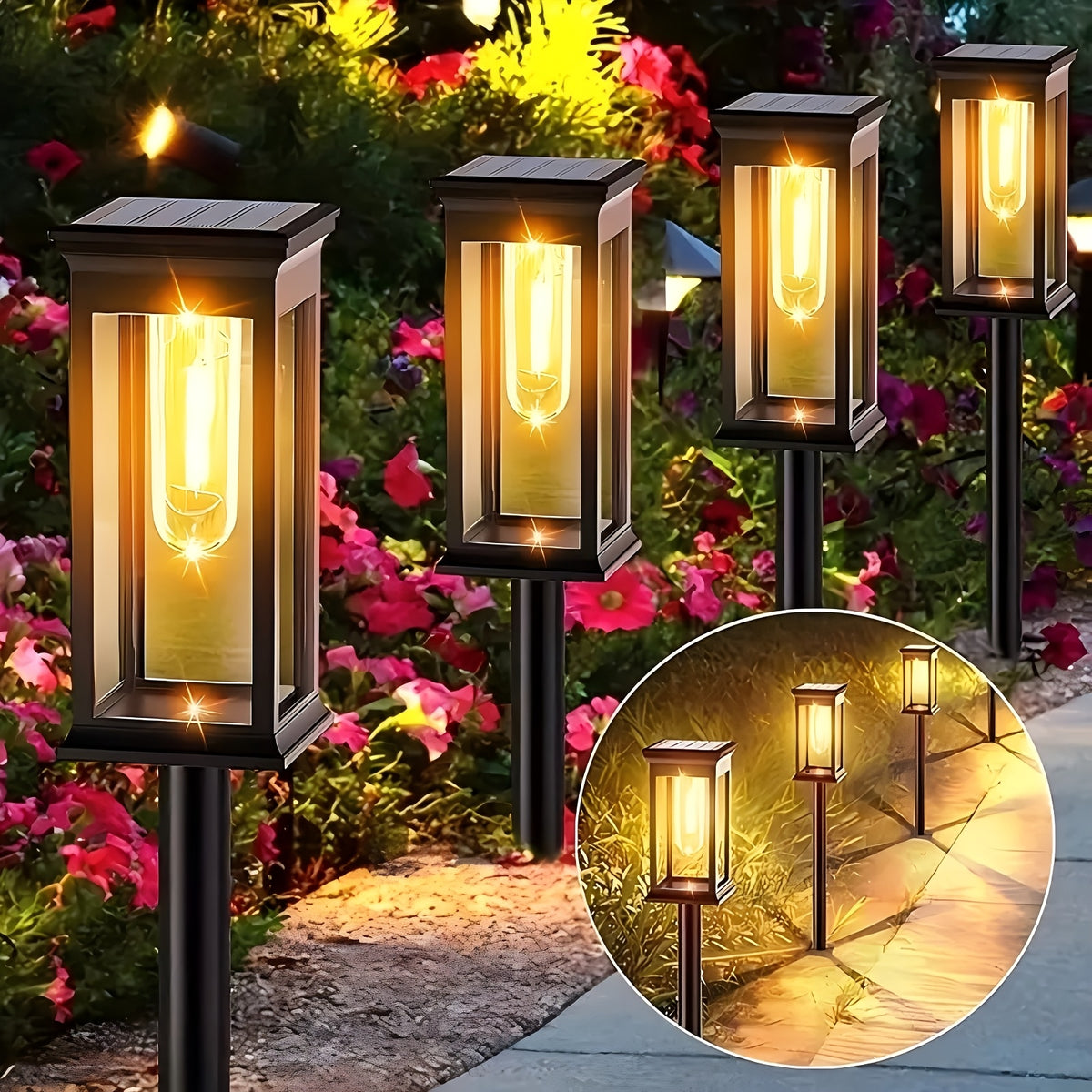 8-Piece Solar Outdoor Garden Light Set
