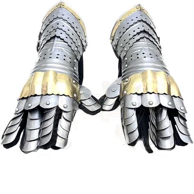 Handcrafted Medieval Brass Gauntlets
