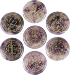 Set 7 Amethyst Engraved Archangel Talisman Collection