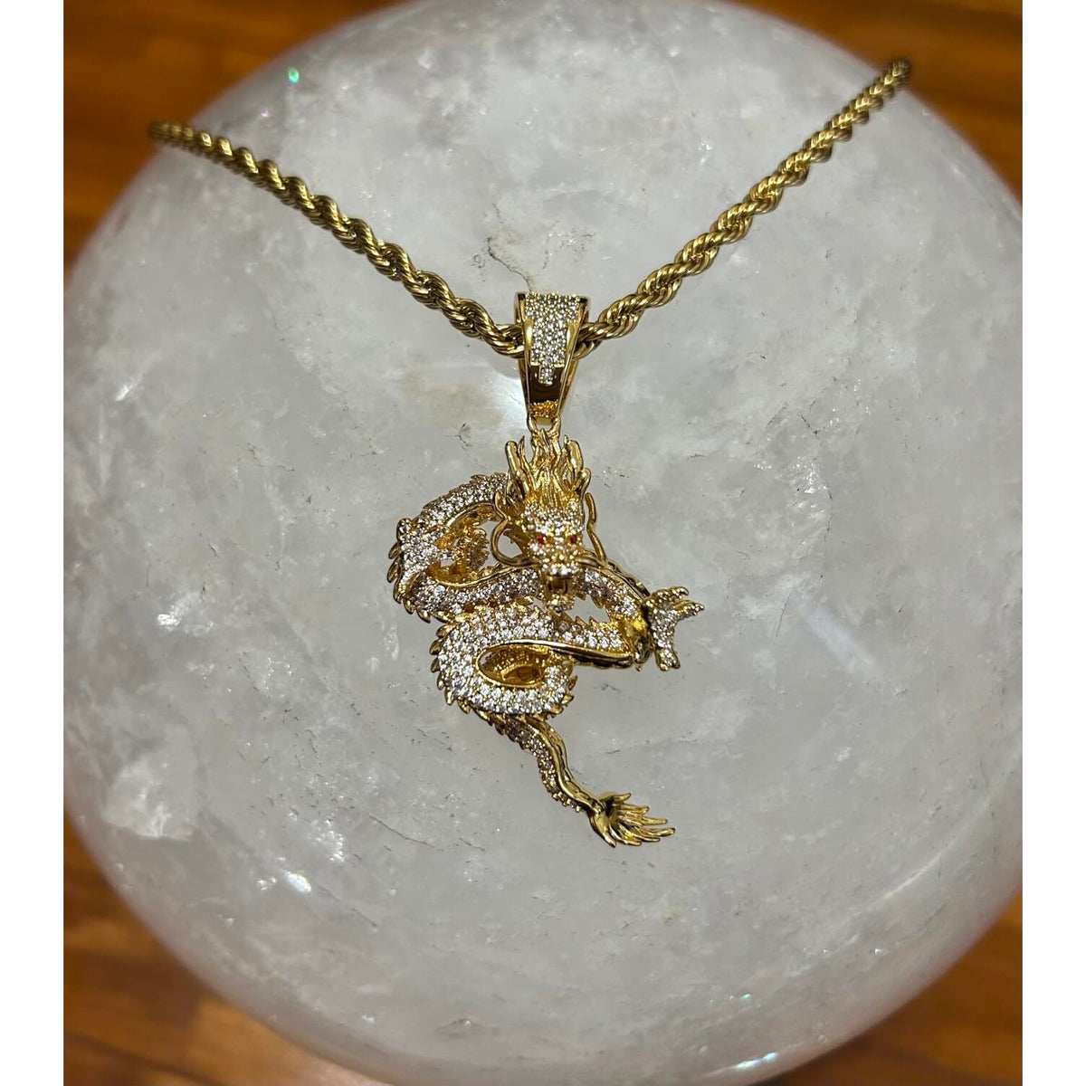 Dragon Pendant 18K Gold-Plated Necklace