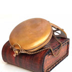 Antique Brass Sundial Leather Case