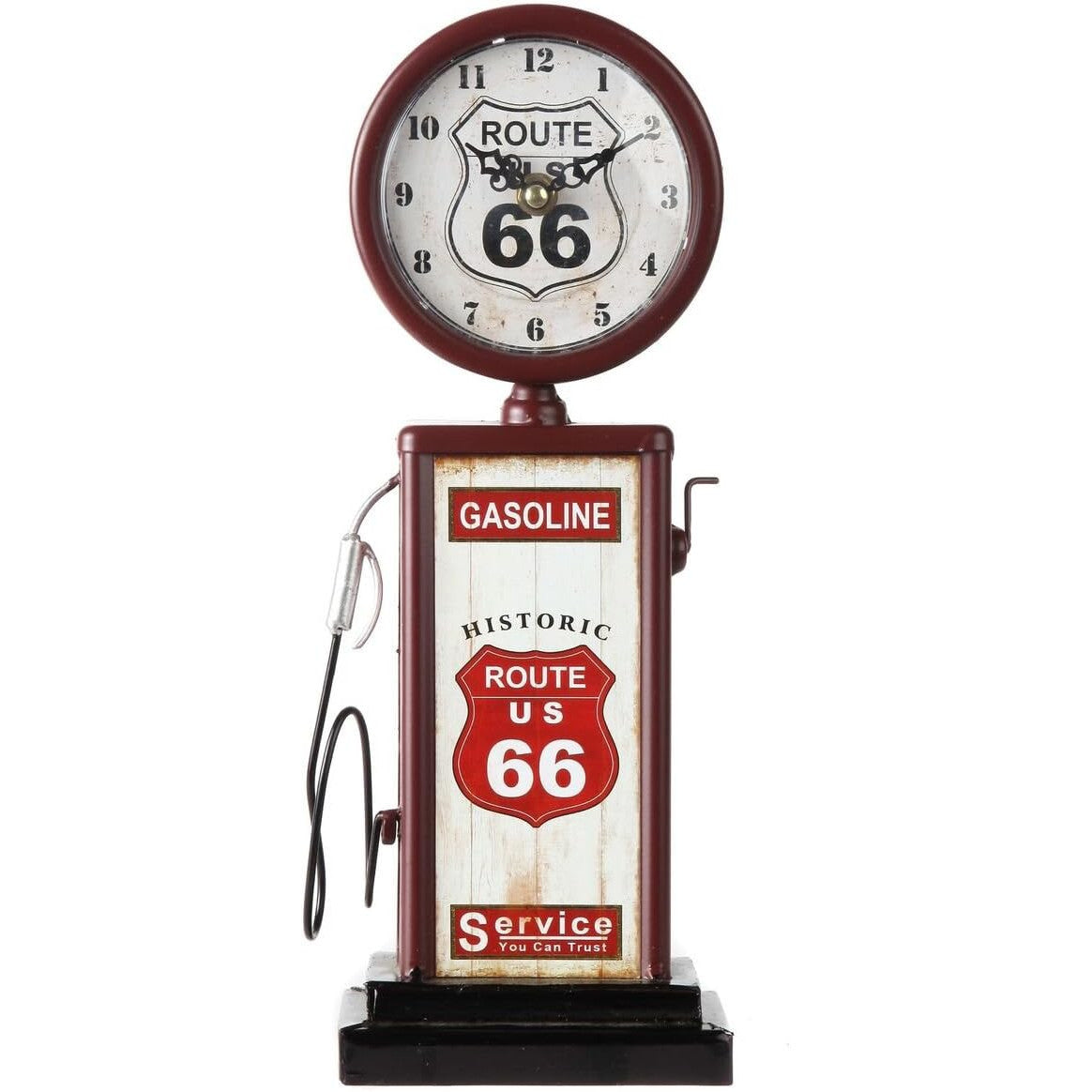 Vintage Route 66 Gas Pump Mantle Clock