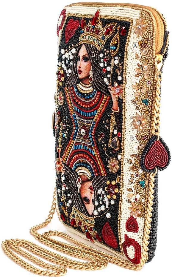 Queen of Hearts Beaded Mini Crossbody Bag