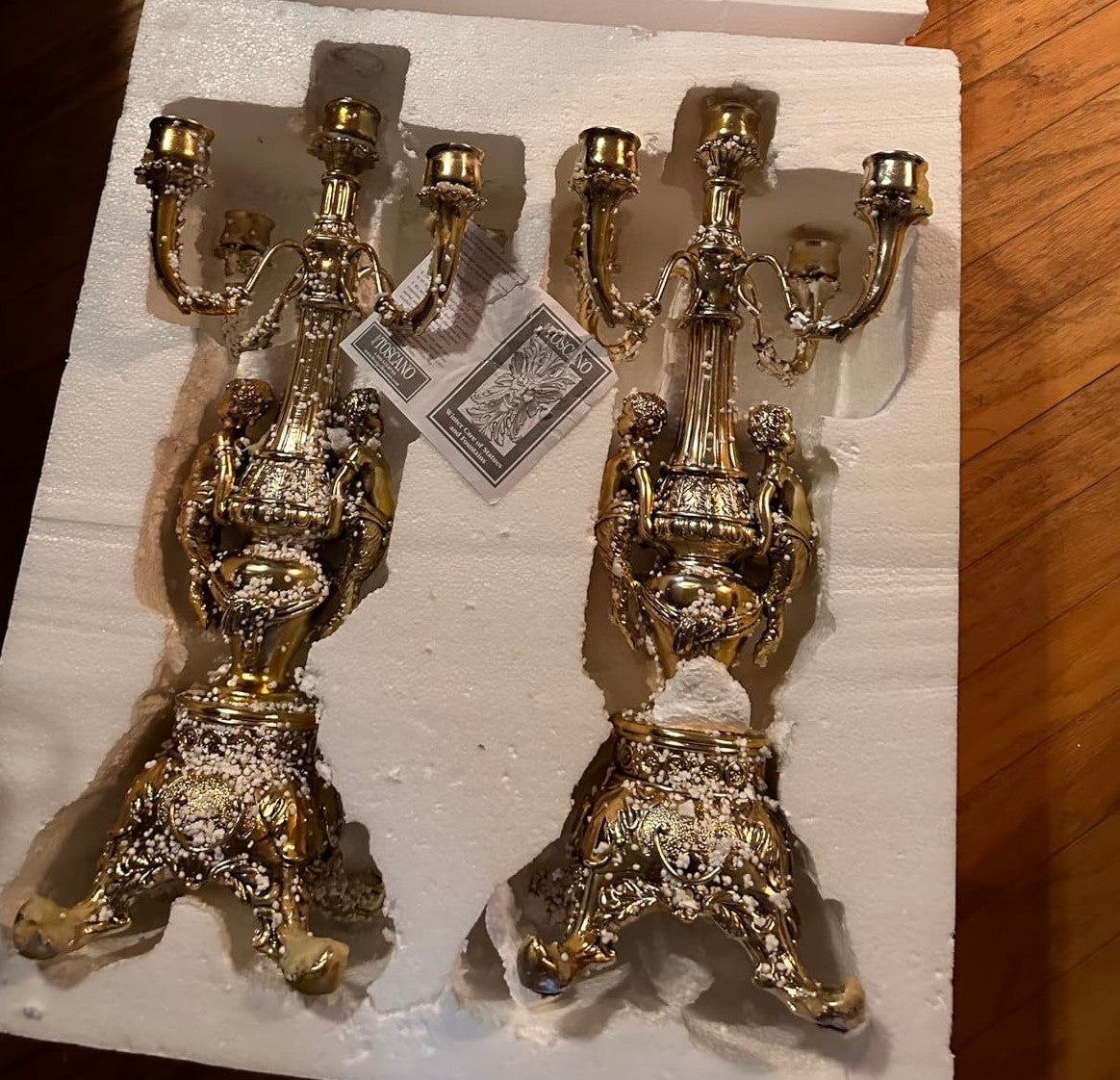 Grande Chateau Beaumont Gold Finish Candelabra