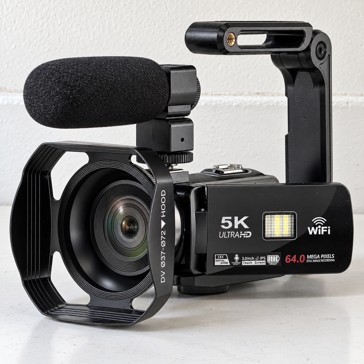 5K 64MP Wi-Fi Video Camcorder with Night Vision
