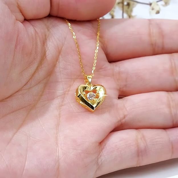 Eternal Love's Embrace 18k Gold Heart Necklace
