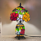 Stained Glass Rose Lamp