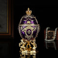 Hand Painted Purple Faberge Style Trinket Box