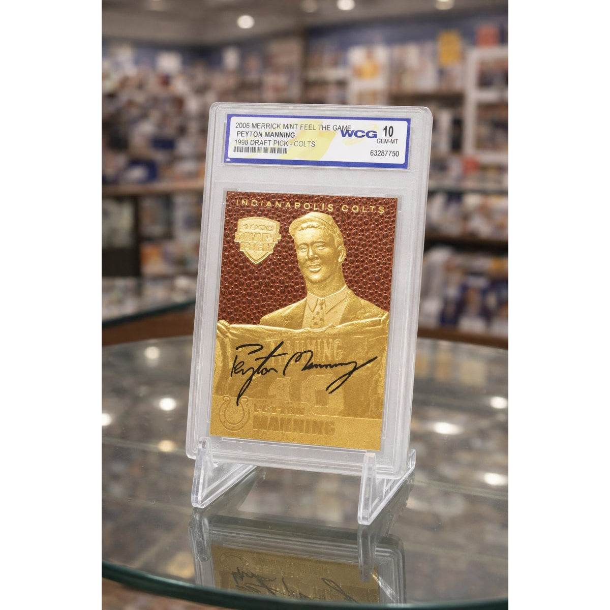 Peyton Manning 1998 Draft Pick Gold Card Gem Mint 10