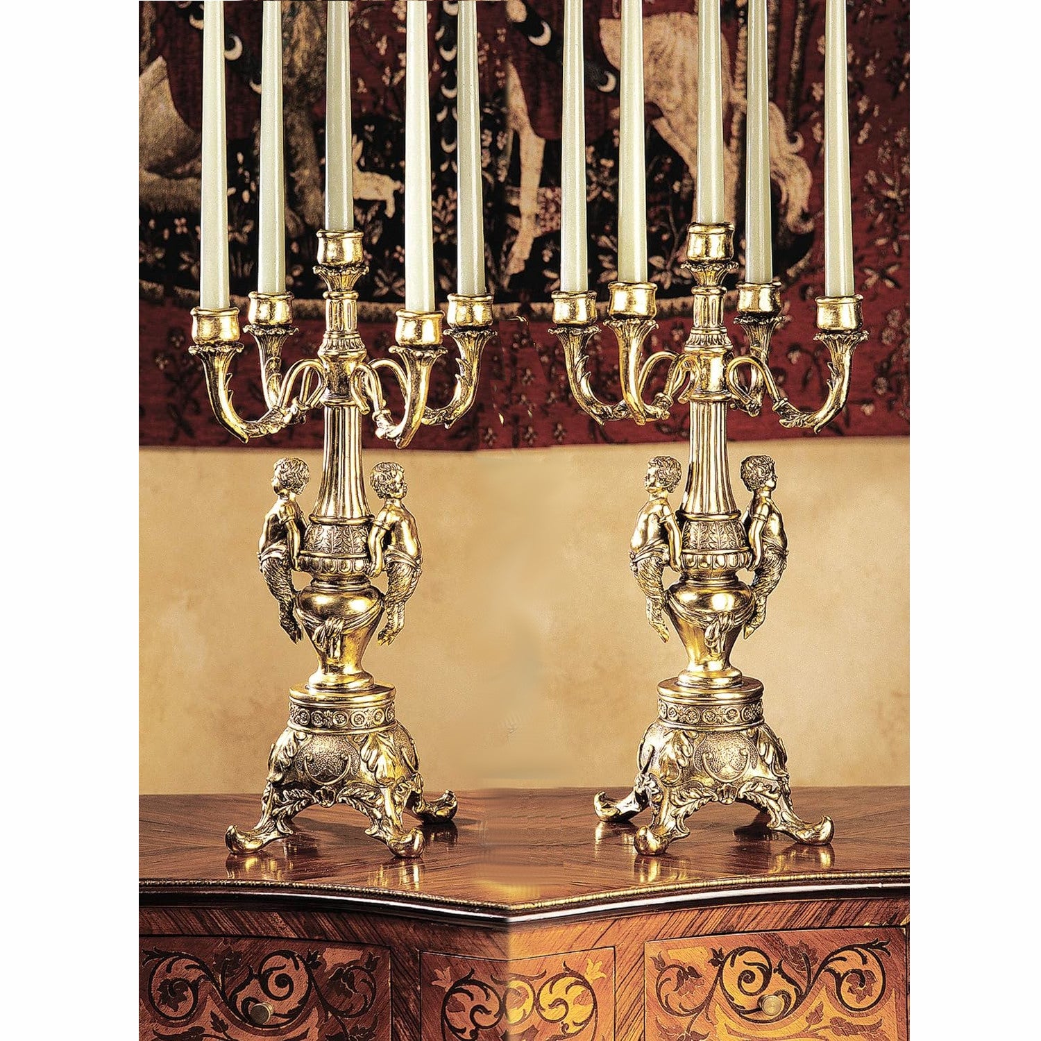 Grande Chateau Beaumont Gold Finish Candelabra