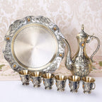 Vintage Brass Coffee Tea Set with Tray