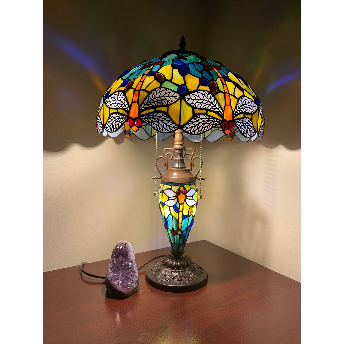Dragonfly Stained Glass Table Lamp