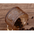 Arabian Vintage Glass Coffee Mug with Bamboo Lid