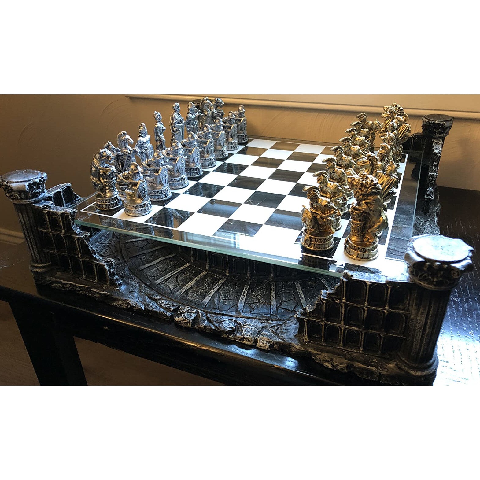 Roman Gladiators Coliseum Chess Set