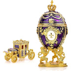 Fabergé Style Purple Enamel Egg Trinket Box