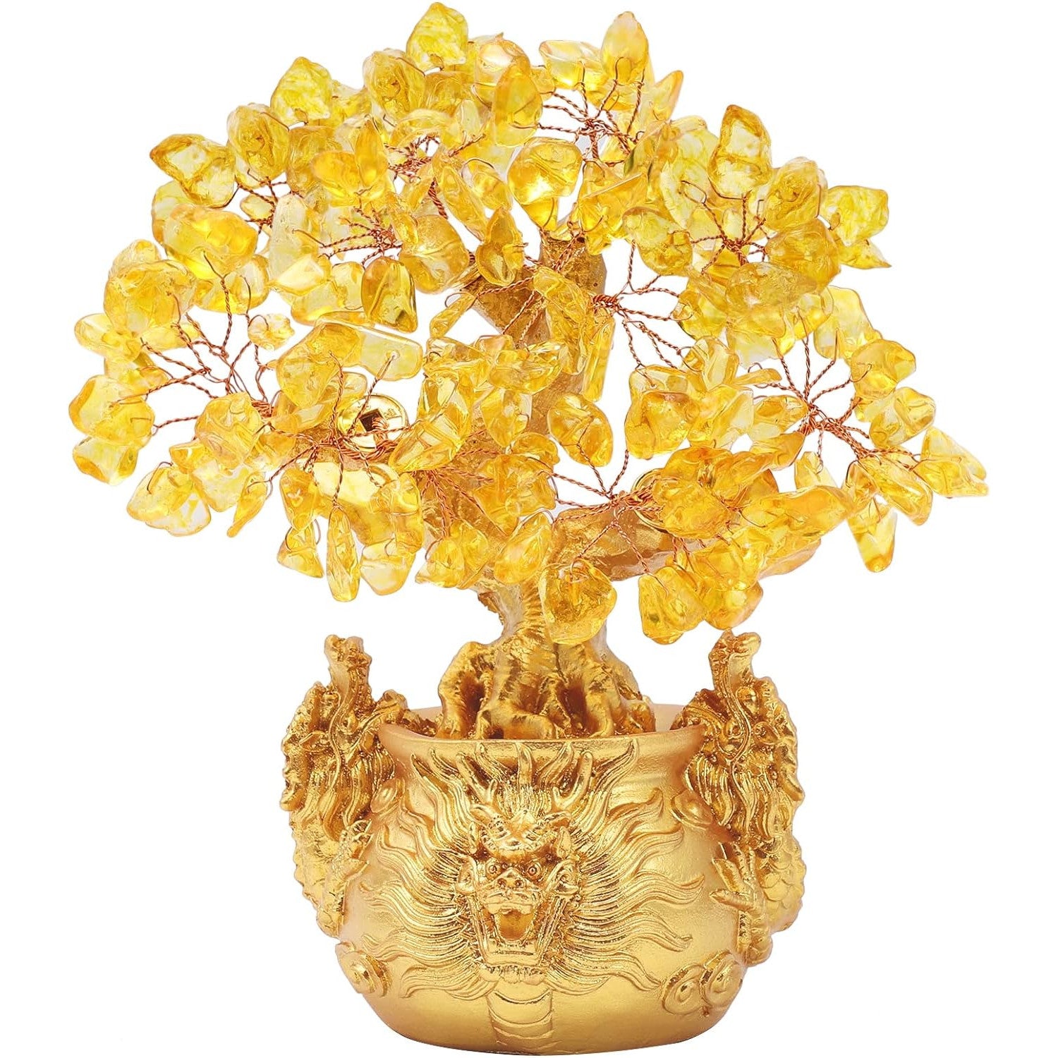 Golden Dragon Feng Shui Citrine Money Tree