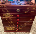 Hand-Painted Blossoms Vintage Jewelry Box