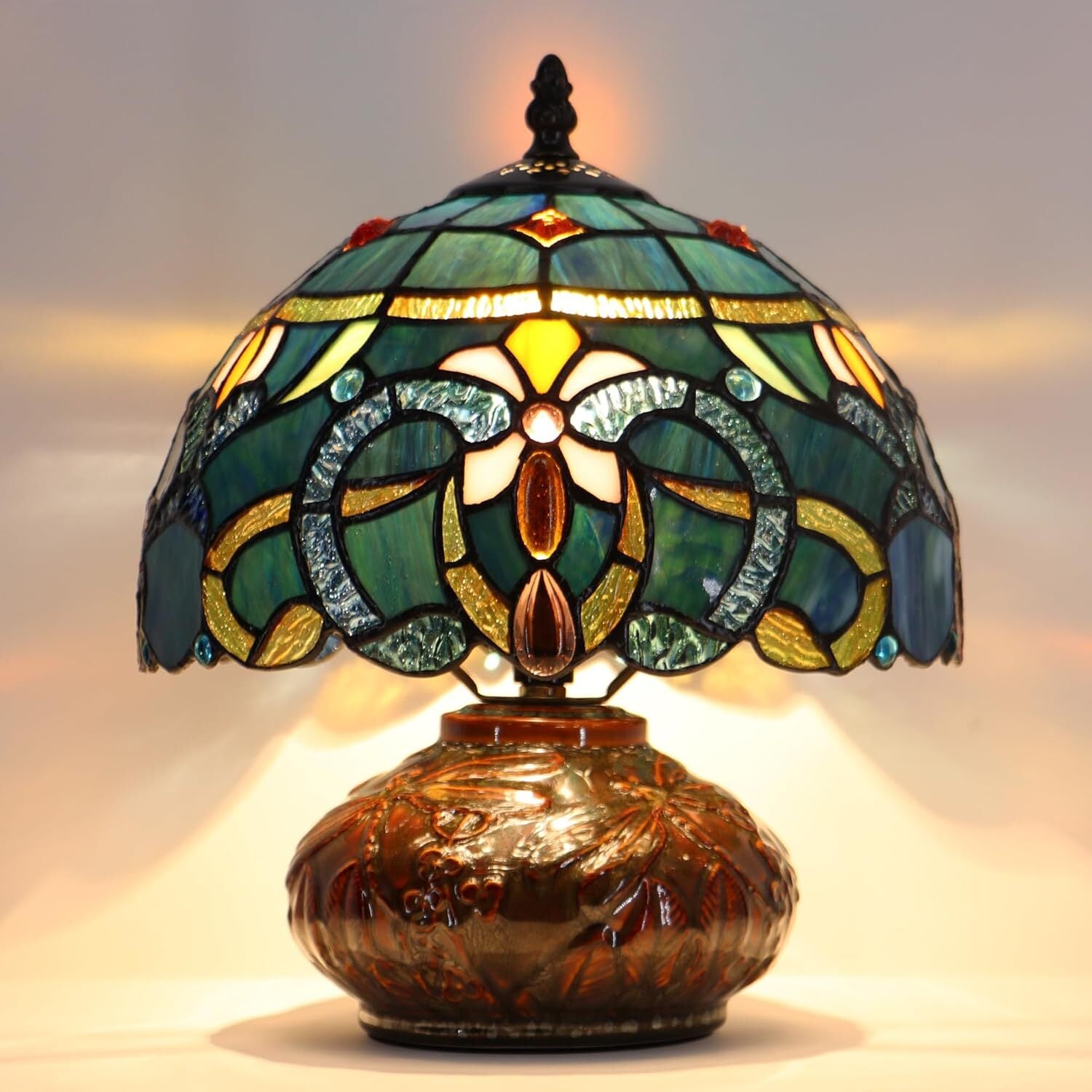 Mini Tiffany-Style Stained Glass Table Lamp