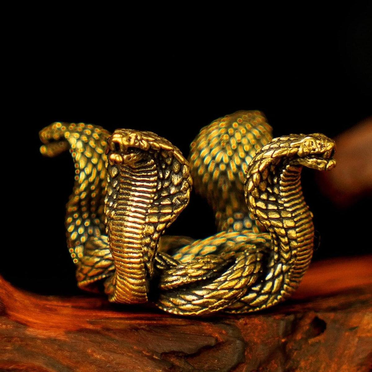 Solid Brass Mystical Four Snake Collectible
