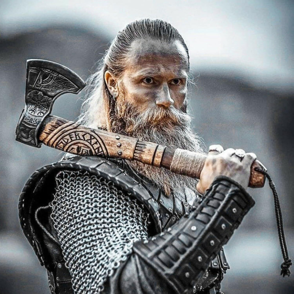 Hand Forged Viking Axe 21 Inch Carbon Steel Blade