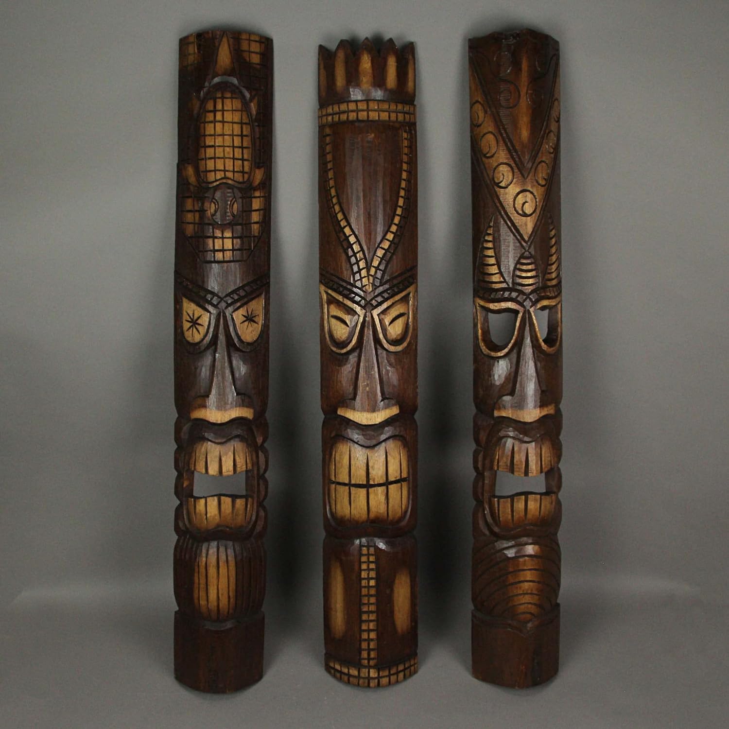 Set of 3 Polynesian Tiki Masks