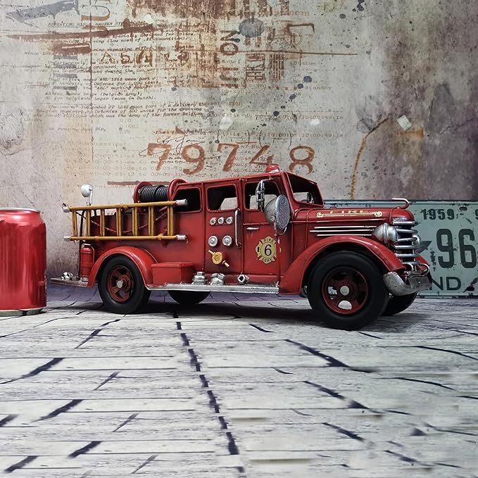 Handmade Rustic Metal Firetruck