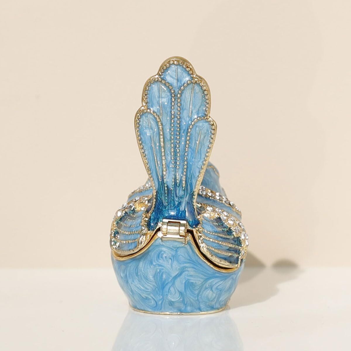 Hand-Painted Blue Bird Rhinestone Keepsake