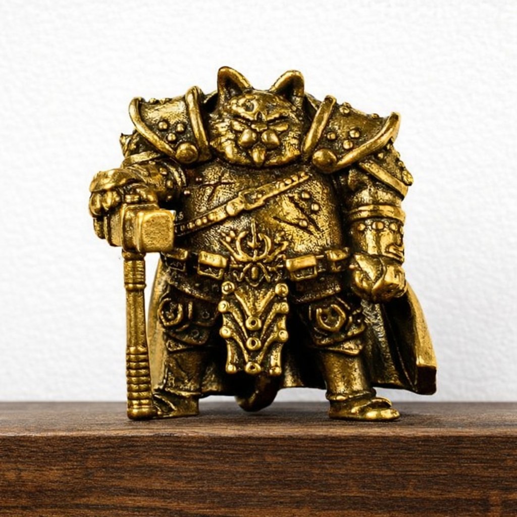 Solid Brass Warrior Cat Collectible
