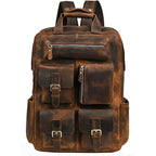 Genuine Crazy Horse Leather Travel Backpack