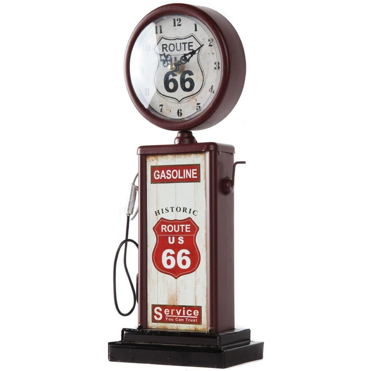 Vintage Route 66 Gas Pump Mantle Clock