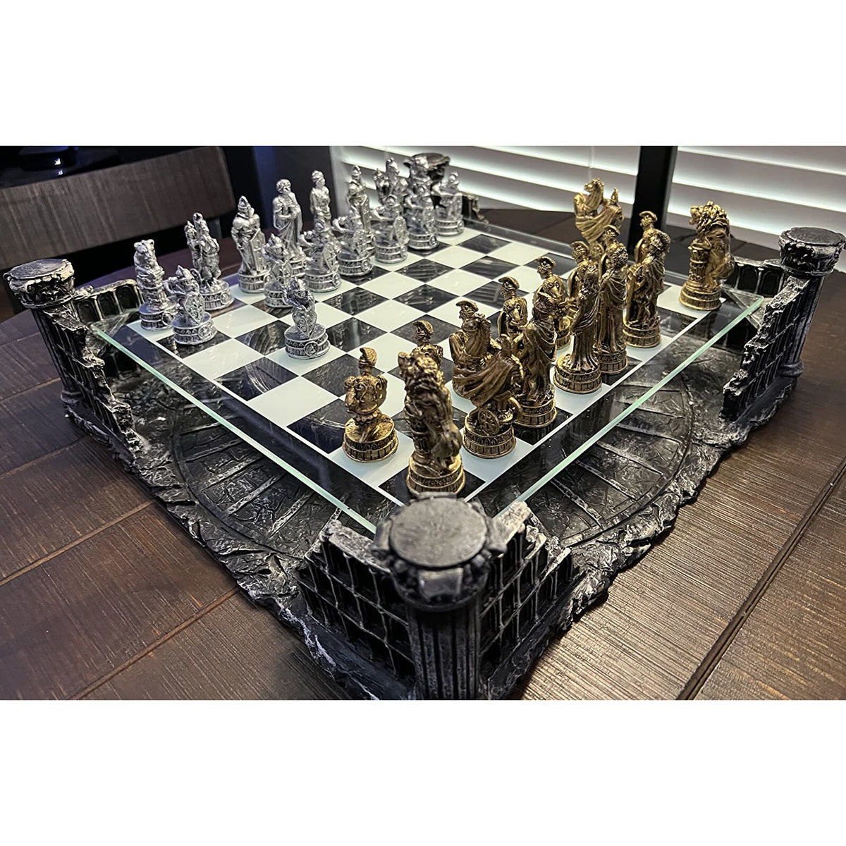 Roman Gladiators Coliseum Chess Set