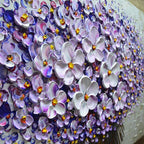 Palette Knife Style Hand-Painted: Violet Reverie Floral Abstract