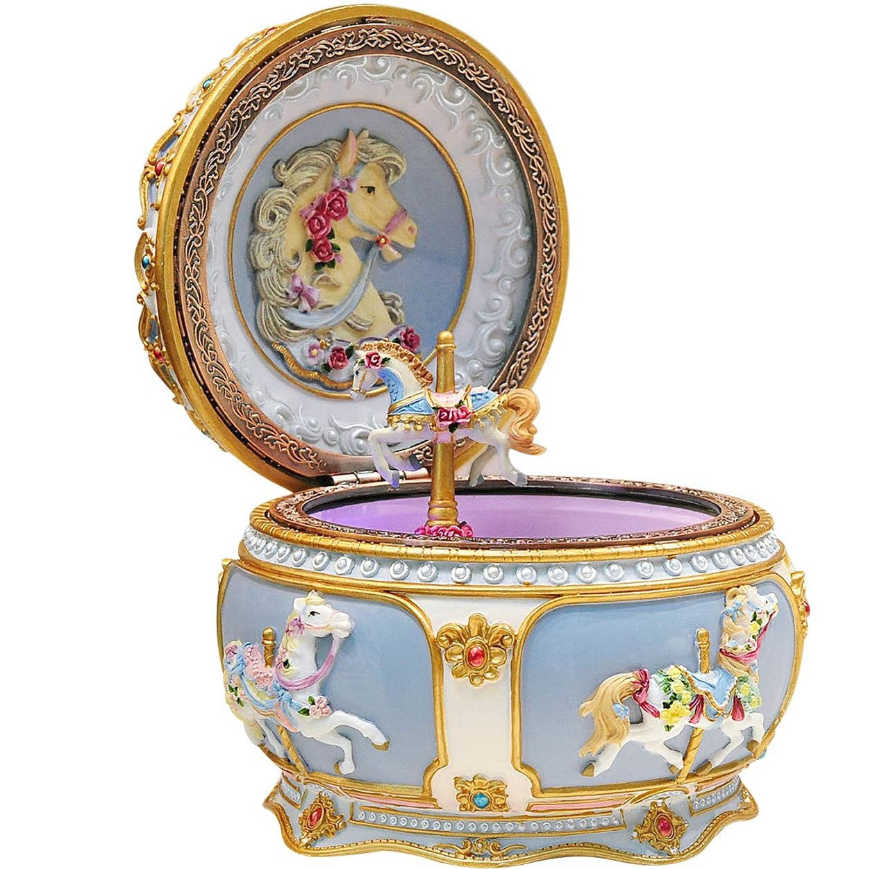 Vintage Enchanted Carousel Music Box