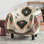 Native American Woven Throw Blanket with Tassel