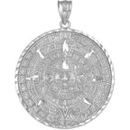 .925 Sterling Silver Aztec Mayan Calendar