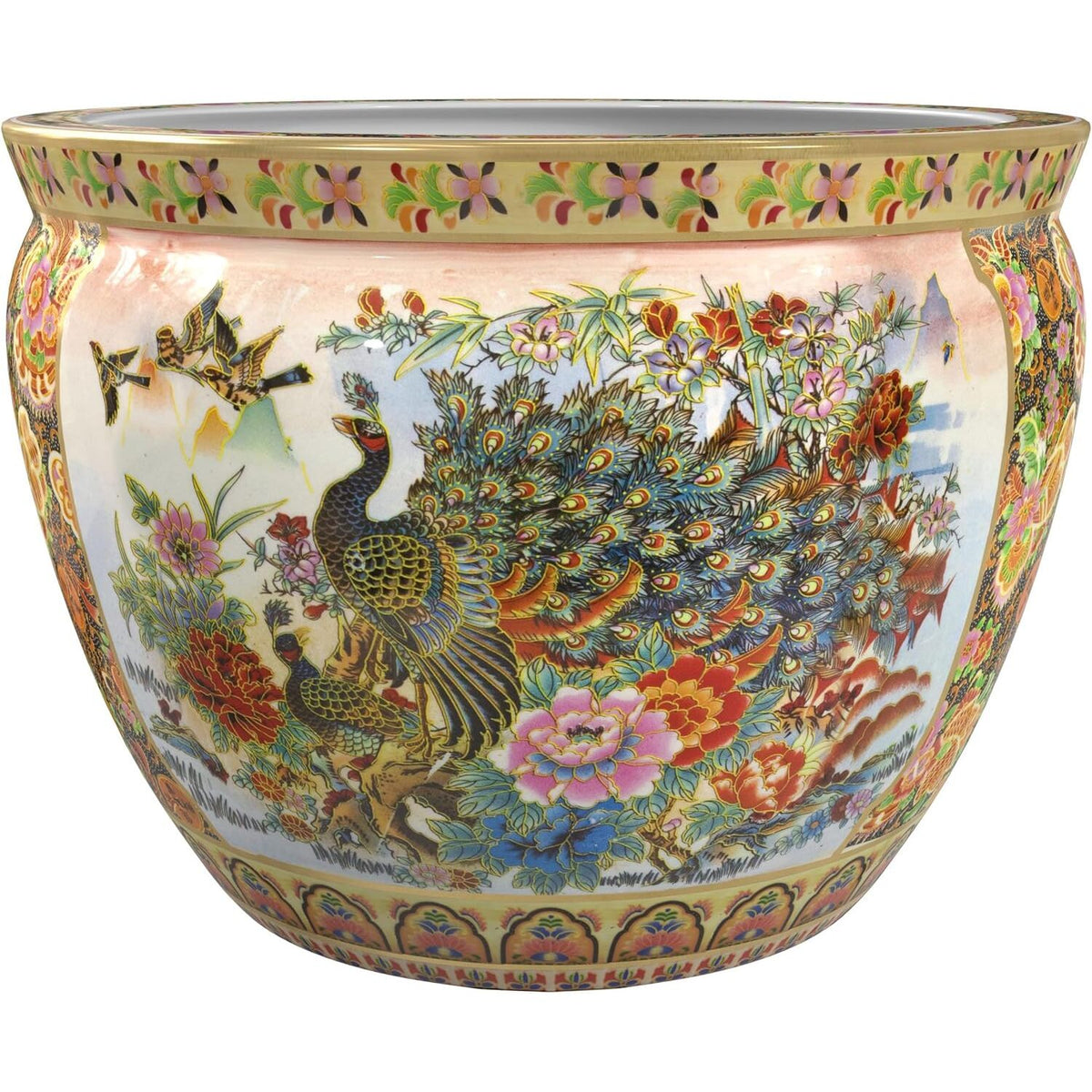 Hand-Painted Satsuma Porcelain Planter