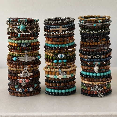 40+ Piece Bohemian Beaded Bracelet Mystery Vault Lot#118012
