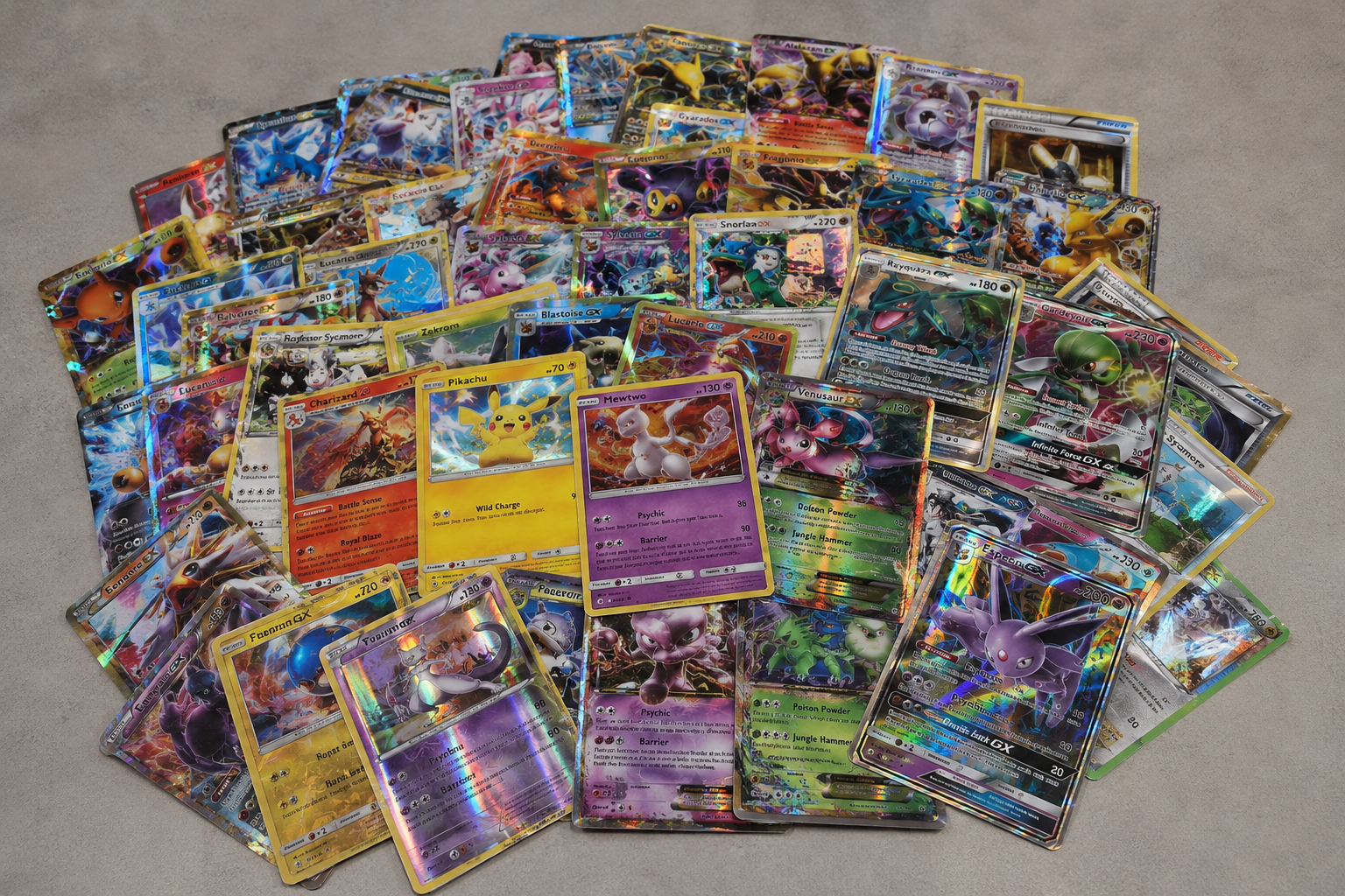 Lot of 200 Pokémon Cards All Foil Card Bundle with Rare Cards