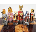 Royal Cats vs Dogs Hand-Painted Chess Set