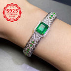 925 Sterling Silver Green Moissanite Bracelet