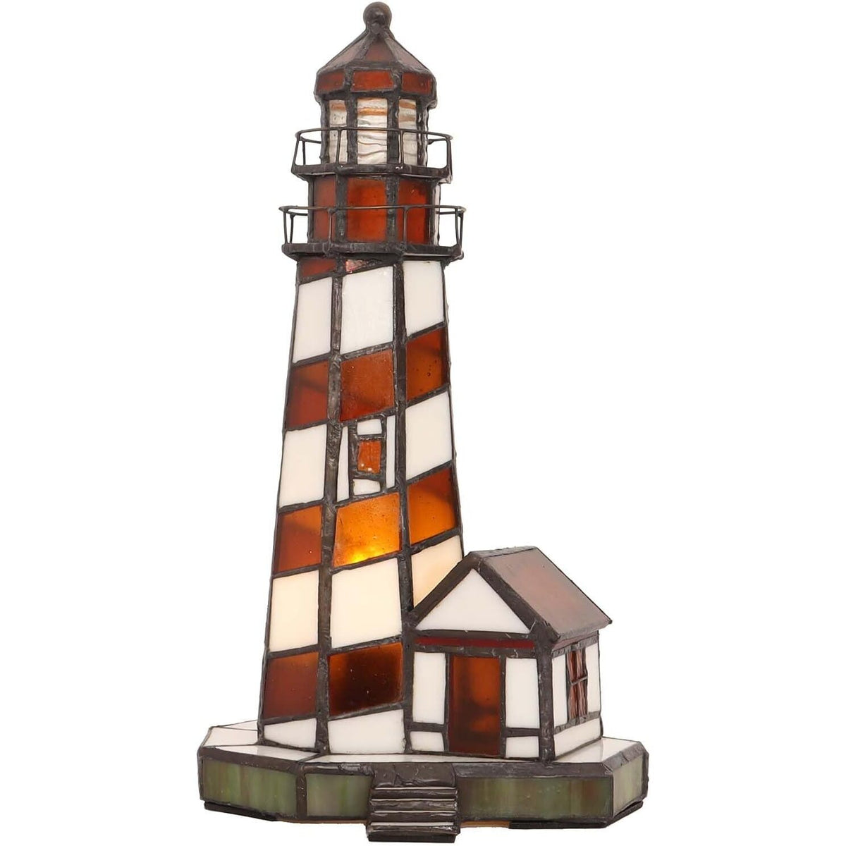 Stained Glass Lighthouse Accent Lamp