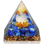 White Crystal and Lapis Lazuli Pyramid