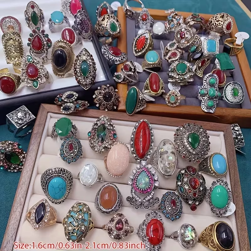 20-Piece Assorted Statement Fashion Ring Lot